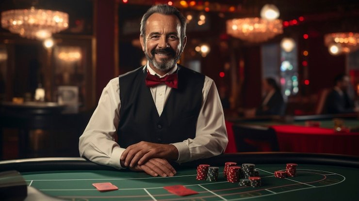 Meja Speed Baccarat dengan dealer profesional di studio dosen toto